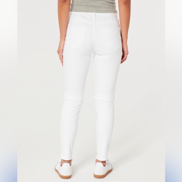HOLLISTER HIGH-RISE WHITE SUPER SKINNY JEANS - Picture 2 of 5